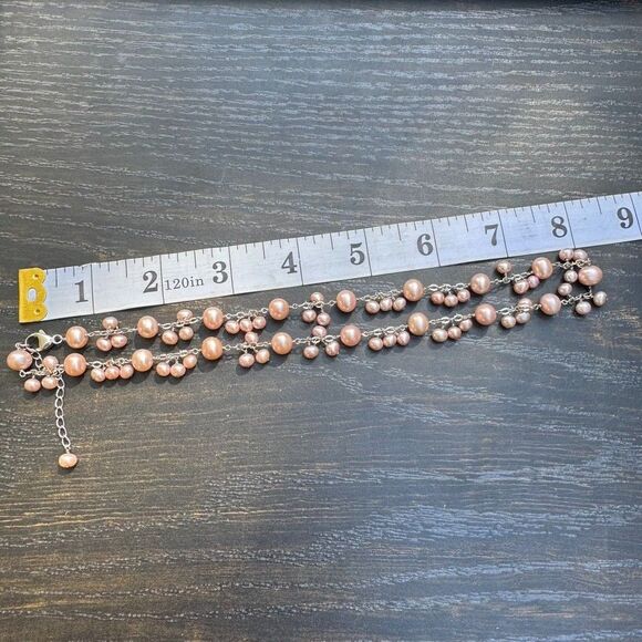 HONORA Sterling Silver Pink Pearl Cluster NECKLACE & Drop Earrings 16" - 19" - Picture 13 of 14